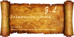Zelmanovics Lóránt névjegykártya